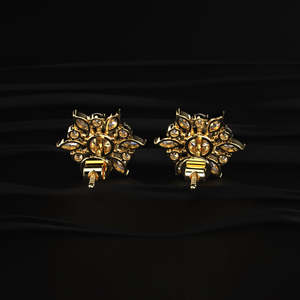 <b>Round</b> and Marquise Cut Moissanite Cluster Stud Earrings 6 TCW Colorless VVS 14K Gold Floral Solitaire Screw Back Jewelry Gift - Product Image 5