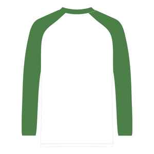 Chemise à manches longues raglan blanche Iota Phi Lambda Sorority avec manches vert émeraude, vêtement à lettres grecques, haut décontracté pour femme, qualité supérieure - Product Image 2