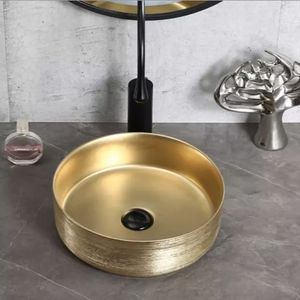 Artistic Brass Wash <b>Basin</b> Premium Bathroom Vessel Sink Handcrafted Durable Countertop Fixture Decorative Interior Luxury Collect - Product Image 2