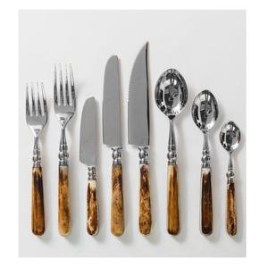 Ensemble de couverts en acier inoxydable poli mat avec manche en résine, 5 pièces, fourchette, cuillère, couteau, vaisselle – Prix de gros - Product Image 6