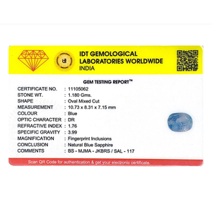 Loose 5.9 Carat Synthetic Blue Sapphire Gemstone for Fine Jewelry - Product Image 4