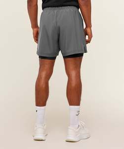 Wholesale <b>Mens</b> Custom 2 in 1 Sports <b>Shorts</b> Double Layer Premium Running Gym <b>Shorts</b> With <b>Compression</b> Inner Liner Quick Dry Fabric - Product Image 2