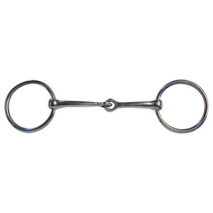 Bocado de caballo de acero inoxidable premium con anillo suelto y eslabón de cobre en forma de rombo para entrenamiento ecuestre - Product Image 1