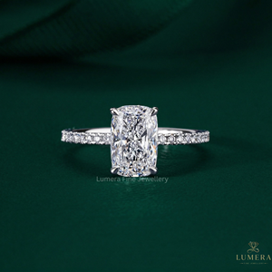 Bague de fiançailles solitaire en or massif 14k 18k avec diamant taille coussin, clarté VS1, couleur D, minimaliste, certifiée, alliance de luxe - Product Image 1