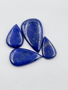 Lot de 10 cabochons en pierre précieuse naturelle Lapis Lazuli, forme poire, 72g, vente en gros, fournisseur en vrac de pierres précieuses pour les acheteurs chinois - Product Image 3