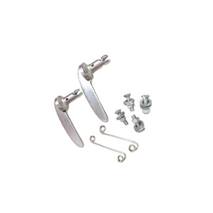Kit de cierres de rejilla de capó de acero cromado (par) para tractor Massey Ferguson MF 135 148 165 168 188, compatible con QTP-3442 - Product Image 1