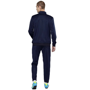 Mens Navy Blue Colorblock Tracksuit Full Zip Jacket Tapered <b>Jogger</b> Set 240GSM <b>Polyester</b> Winter Sportswear Suit - Product Image 5