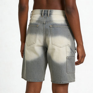 Men's Relaxed Fit Distressed Denim Shorts Sun Faded Washed Knee-Length Streetwear Fashion Denim Shorts For Men - Product Image 3