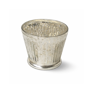 Portavelas de Cristal Plateado de Lujo para Velas de Té |   Acabado Mercury en Relieve, Tamaño Personalizado |   Elegantes Conjuntos de Decoración para el Hogar para Bodas y Fiestas - Product Image 1