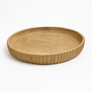 Bandeja redonda de madera de mango hecha a mano de primera calidad con acabado natural, plato decorativo duradero para cocina y comedor, estilo rústico elegante. - Product Image 3