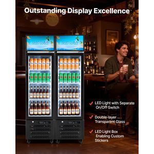 Frigorifero Commerciale da 6,1 Cu.Ft./173 L con Porta in Vetro Personalizzabile, Espositore Refrigerato per Bevande e Vini - Product Image 5