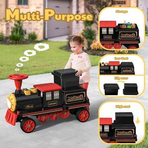 ANPABO Tren de juguete sin rieles para 2 personas, juguete eléctrico de 12V con asiento de altura ajustable, almacenamiento adicional, coche eléctrico para niños de 3+ años - Product Image 3