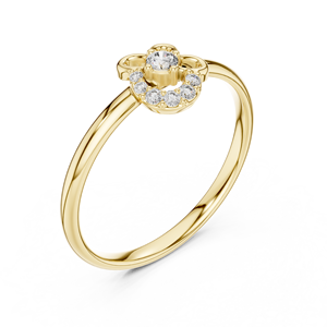 Anillo Floral con Diamantes CVD Cultivados en Laboratorio, Certificados por IGI, en Oro Rosa de 18K, Oro Amarillo, Oro Blanco y Platino, Personalizable, de Moda - Product Image 5