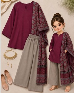 Chal Floral de Algodón y Chifón con Estampado Digital y Bordado Étnico Tradicional para Mujer, Transpirable, Suave al Tacto, 200g, para Todas las Estaciones, Uso Diario - Product Image 1