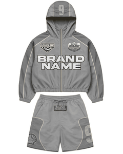 Custom High Quality Lightweight <b>Knitted</b> Hooded Windbreaker Nylon Men's Summer Sport Custom Print Breathable Windproof <b>Set</b> - Product Image 4