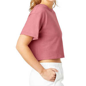 Camiseta Corta de Algodón 100% para Mujer, Transpirable, para Uso en Verano, con Logotipo Personalizado, Servicio OEM, Precio Bajo de Fábrica, Técnica de Impresión - Product Image 4