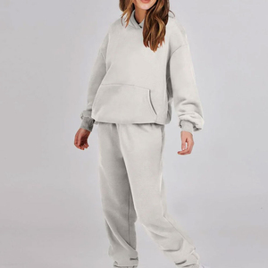 Conjunto Deportivo Personalizado Unisex de Invierno, Sudadera con Estampado, Pantalones para Correr, Chándal para Mujer, 100% Algodón Ligero - Product Image 5
