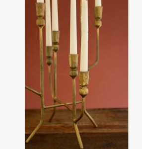Brass Candelabra Five Arm Candle Holder Durable Home Decoration Modern <b>Table</b> Centerpiece - Product Image 2
