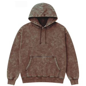 Sudadera con Capucha de Alta Calidad, Lavado Ácido, Estilo Oversize, Streetwear, Gruesa, Vintage, 100% Algodón, Forro Polar en la Parte Delantera - Product Image 5