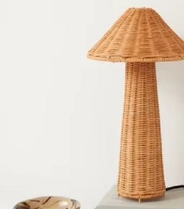 Lampe de table en bambou et rotin de style moderne du milieu du siècle, design rustique moderne, mobilier écologique pour le salon - Product Image 3
