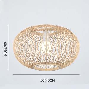 Abat-jour suspendu en bambou fait main de haute qualité, luminaire de plafond rustique pour la décoration intérieure de la maison et de l'hôtel - Product Image 2