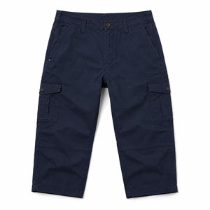<b>Men's</b> Cargo Capri <b>Pants</b> <b>Three</b> <b>Quarter</b> Utility Trousers Multi Pocket Casual Workwear 100% Cotton Canvas Mid Waist OEM ODM - Product Image 2