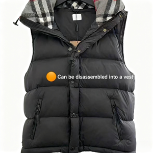 เสื้อแจ็คเก็ตดาวน์สำหรับฤดูหนาวกลางแจ้งสำหรับผู้ชาย กันน้ำและกันลม หนาและนุ่มฟู พร้อมแขนเสื้อที่ถอดออกได้และฮู้ดที่เข้ากับสี - Product Image 2