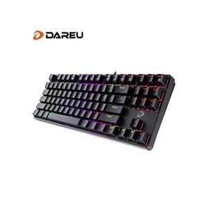 Tastiera Meccanica EK87 Completamente Impermeabile con Retroilluminazione Dinamica Arcobaleno, Switch D Cablati, N-Key Rollover, Serie Gaming - Switch Rossi, Nera - Product Image 1