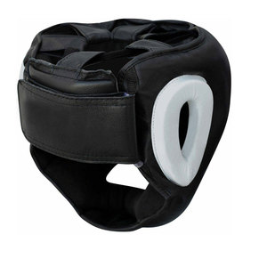 Protège-tête de boxe en cuir PU noir et blanc, équipement de protection pour adultes, unisexe, utilisation universelle - Product Image 6