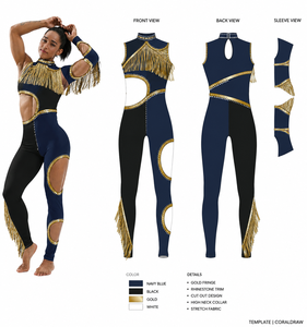 Tenues de danse majorette de haute qualité, dernier design, uniformes d'équipe personnalisés avec franges, uniformes de compétition. - Product Image 2