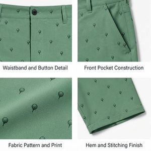 Shorts de sport pour hommes à impression de balles de golf, séchage rapide, coupe athlétique, style décontracté et élégant, pour activités de plein air, vente en gros - Product Image 3