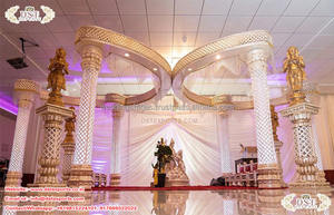Mandap de Tres Pilares para Bodas Indias Maharani, Mandap Exclusivo de Tres Pilares para Bodas, Mandaps Tradicionales para Bodas en América - Product Image 3
