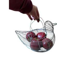 Wire Chicken-Shaped <b>Egg</b> <b>Basket</b> Metal Carrying Gathering <b>Basket</b> - Product Image 1
