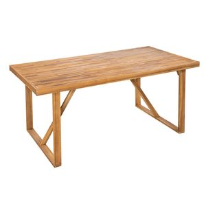 Set da Pranzo Moderno da Esterno in Legno di Acacia, 7 Pezzi: 6 Sedie e 1 Tavolo Grande per Giardino, Prato o Terrazza - Product Image 4