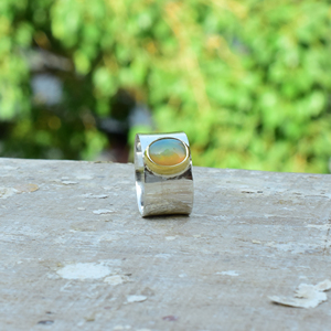 Natural Ethiopian <b>Opal</b> <b>Ring</b> 925 Sterling Silver Handmade <b>Ring</b> For Her/ Him - Product Image 3