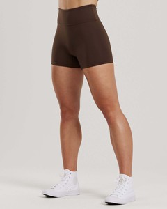 Shorts Deportivos para Mujer al Por Mayor, Personalizados, de Cacao y Basalto, de Cintura Alta, Transpirables, para Gimnasio y Entrenamiento - Product Image 1