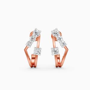 Pendientes Lustra Edge con diamantes cultivados en laboratorio de 0.55 quilates en oro amarillo, blanco y rosa de 9 quilates - Product Image 1