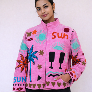 Chaqueta de mujer con estampado de tigre, de terciopelo, tejida, estilo bomber, con abertura frontal, acolchada a mano, abrigo elegante para viaje, de lana y nailon, ideal para regalo. - Product Image 3