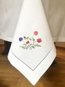 Mantel de Mesa Bordado a Mano, Moderno, de Algodón Blanco, con Flores Bonitas, Duradero, Lavable, en Todas las Medidas, Venta al Por Mayor - Product Image 4