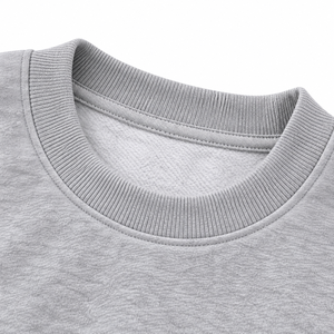 Sweat-shirt personnalisé gris chiné clair à col ras du cou, coupe oversize, en molleton, avec poignets côtelés, vierge, style streetwear - Product Image 2