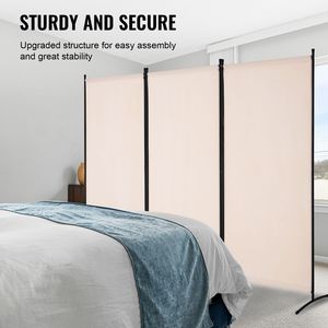 "3-Panel Folding Privacy Screen Room Divider-Simple Design Freestanding Portable Divider" - Product Image 4