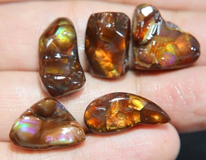 Natural <b>Mexican</b> Fire Agate Druzy Cabochon Fancy Shape Smooth Loose Gemstone for Jewelry Making - Product Image 2