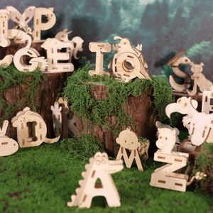 Set di Puzzle 3D in Legno Fai-da-Te, 26 Lettere Animali A-Z, Kit Modelli Artigianali, Regalo di Natale Unico - Product Image 2