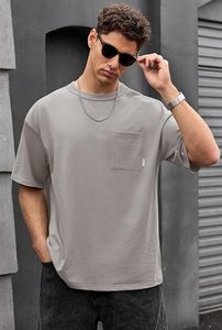 Heavy Weight 100% Cotton Oversized T-<b>Shirt</b> <b>Men</b> 220 Grams Shoulder Custom Printing Hip Hop Plus Size 100% Cotton Blank Boxy <b>Men's</b> - Product Image 5