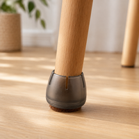 Protège-pieds de table et de chaise en PVC noir, ronds de 20 mm, fournisseur de protections pour meubles