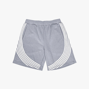 Shorts de sport athlétiques pour hommes à rayures incurvées, respirants, avec cordon de serrage, décontractés, pour l'entraînement, Bermuda, noir et blanc - Product Image 2