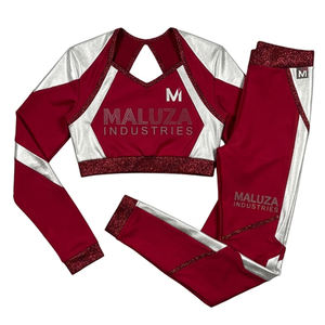 Uniformes de Animadoras All Star con Brillantina, Pedrería y Malla, Manga Larga, Trajes de Competición, Ropa Deportiva Profesional para Equipos - Product Image 1