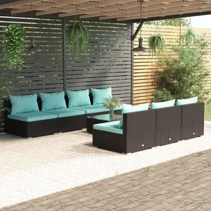 Set Lounge da Giardino in Rattan PE Nero, Design Modulare Standard - Product Image 1