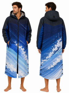 Unisex Custom Logo Swim Parka <b>Jacket</b> Warm Fleece Lining Waterproof Swimming Coat Wholesale Swim Parka <b>Jacket</b> Quick Dry for swim - Product Image 5