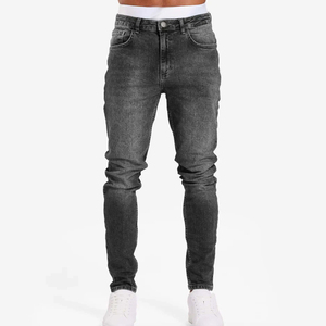 Pantalon de travail classique en jean de coton pour homme, idéal pour toutes les saisons (hiver, automne, été, printemps), motif uni – Vente chaude en gros - Product Image 3
